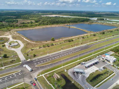 Aerial view of Bell Mine in Lehigh Acres, Florida